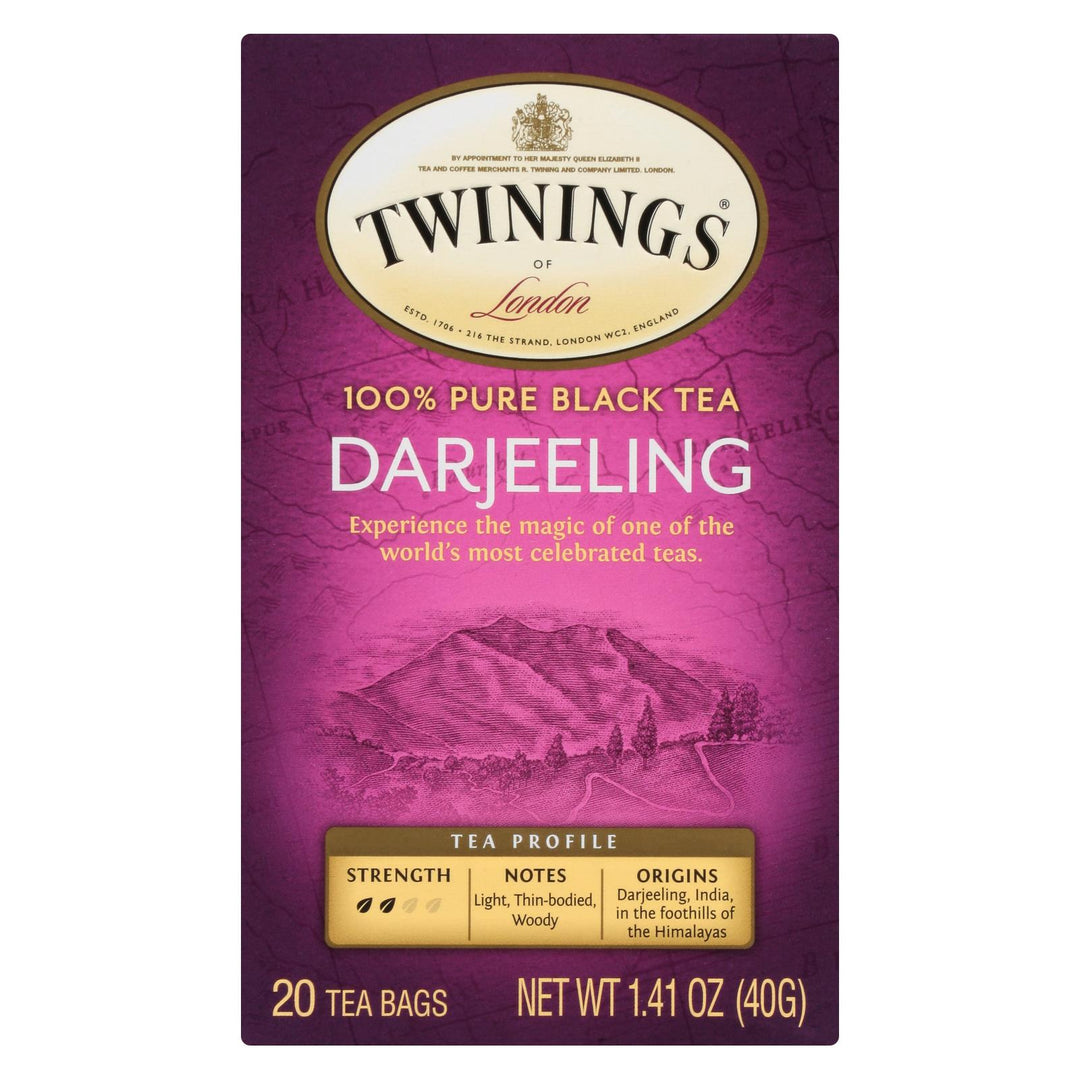 Twinings Tea Black Tea - Darjeeling - Case Of 6 - 20 Bags - Maras Green