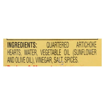 Reese Marinated Artichoke Hearts - Quartered - Case Of 12 - 7.5 Oz. - Maras Green