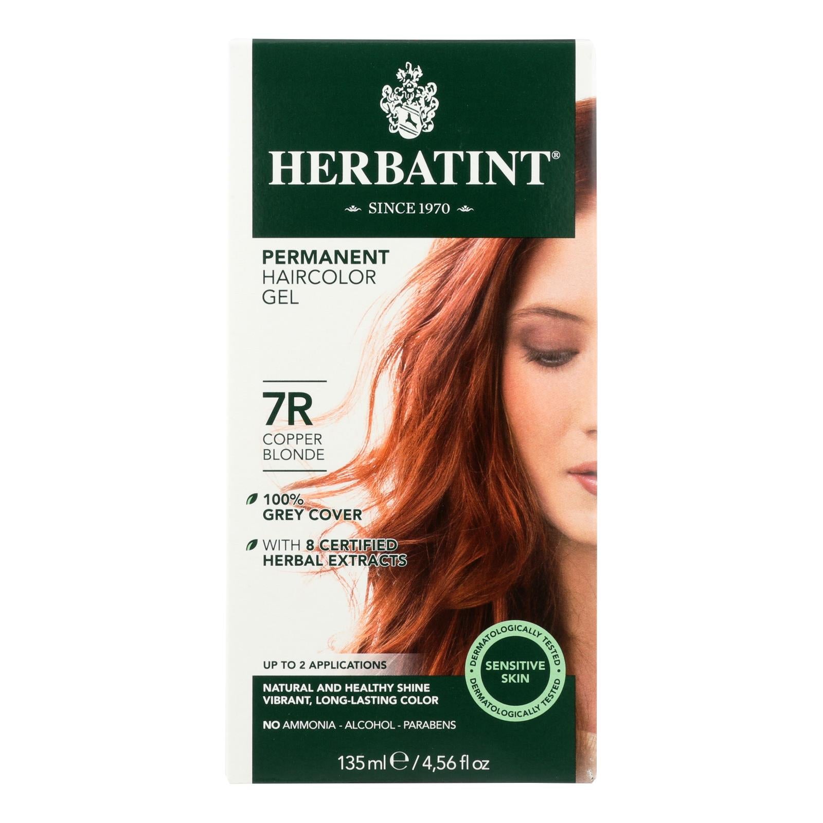 Herbatint Permanent Herbal Haircolour Gel 7r Copper Blonde - 135 Ml - Maras Green