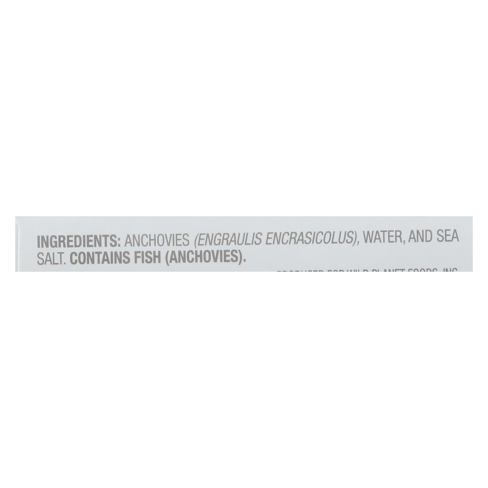 Wild Planet White Anchovies - In Water - Case Of 12 - 4.4 Oz - Maras Green
