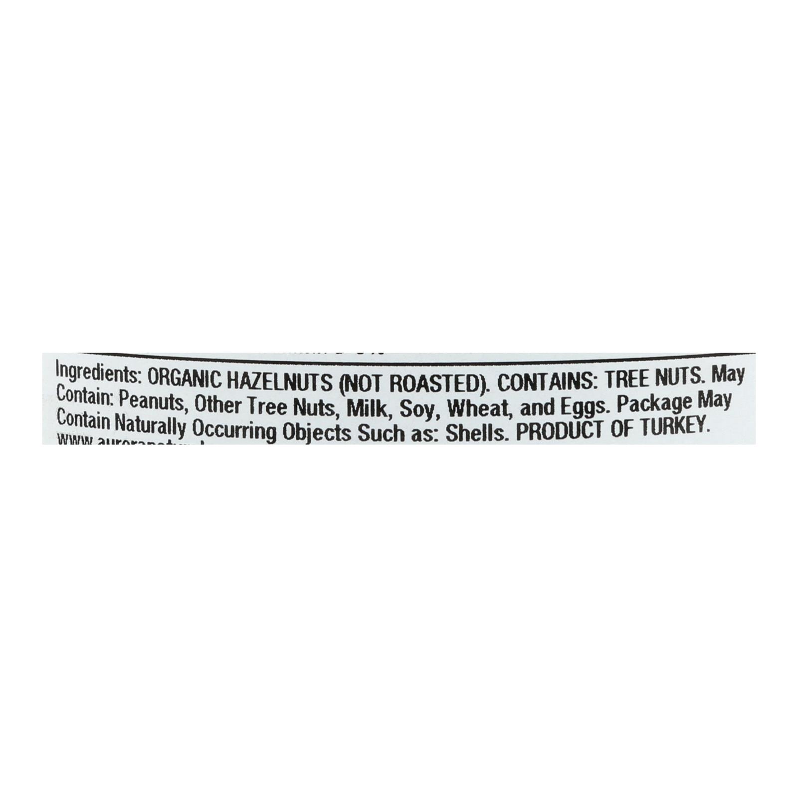 Aurora Natural Products - Organic Raw Hazelnuts - Case Of 12 - 9 Oz. - Maras Green