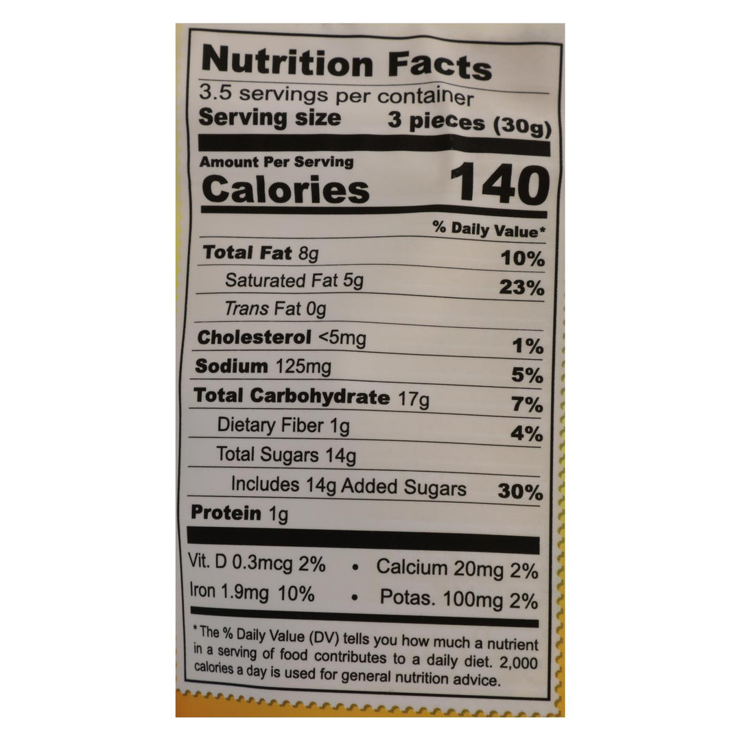 Chocolove Xoxox - Peach Bites Salted Caramel - Case Of 8 - 3.5 Oz - Maras Green