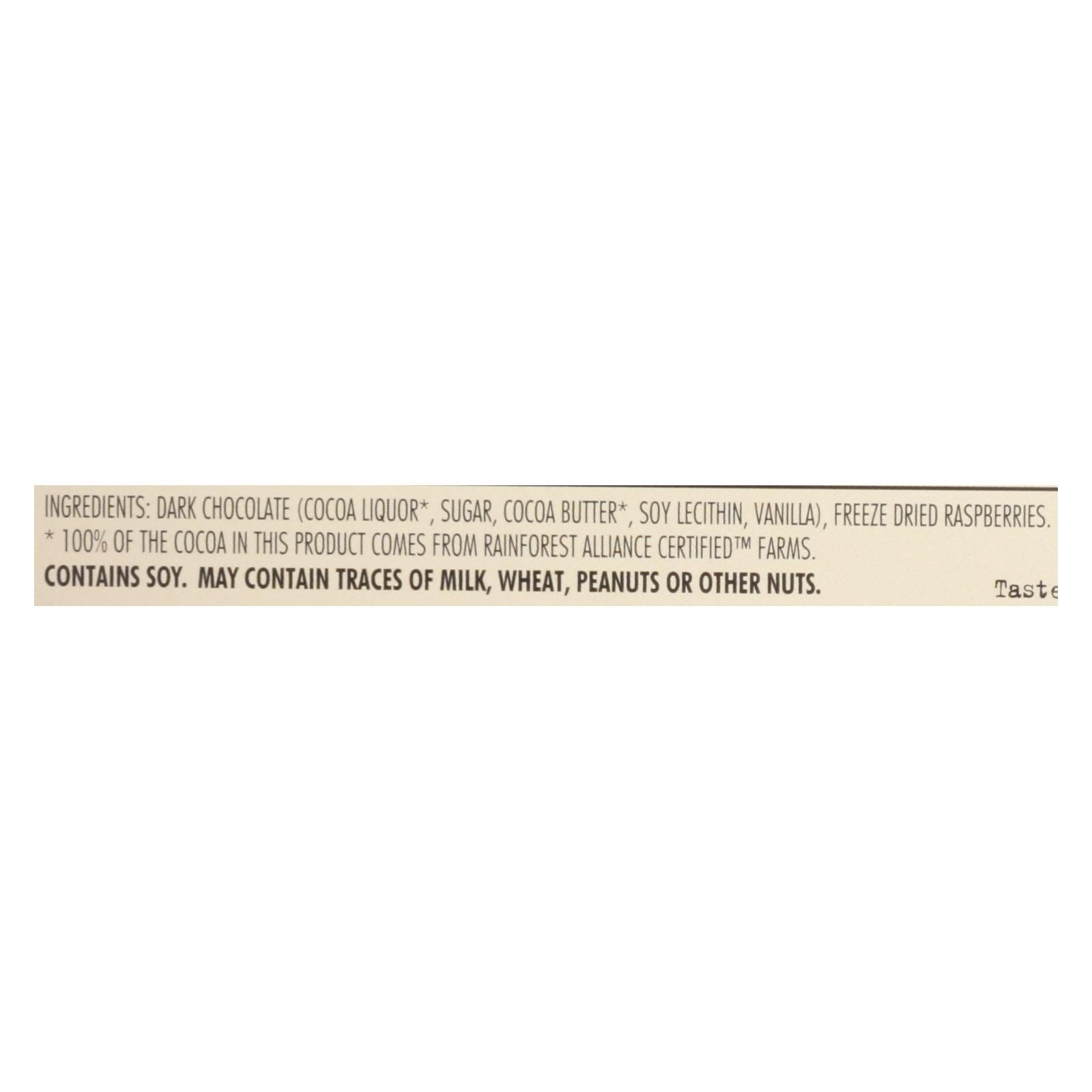 Chocolove Xoxox - Premium Chocolate Bar - Dark Chocolate - Raspberries - 3.1 Oz Bars - Case Of 12 - Maras Green