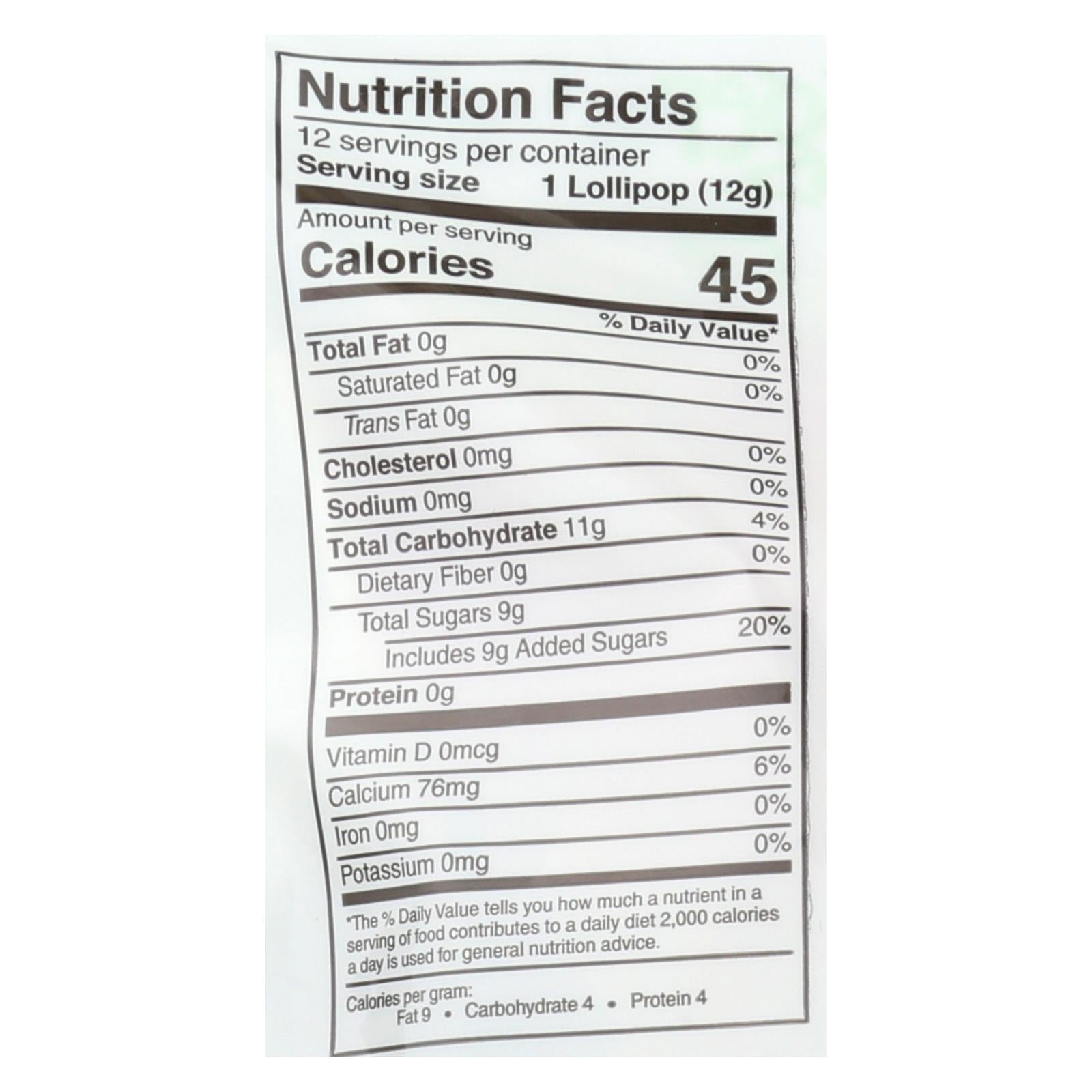 Treehugger Natural Bubble Gum Filled Lollipops  - Case Of 6 - 5.07 Oz - Maras Green