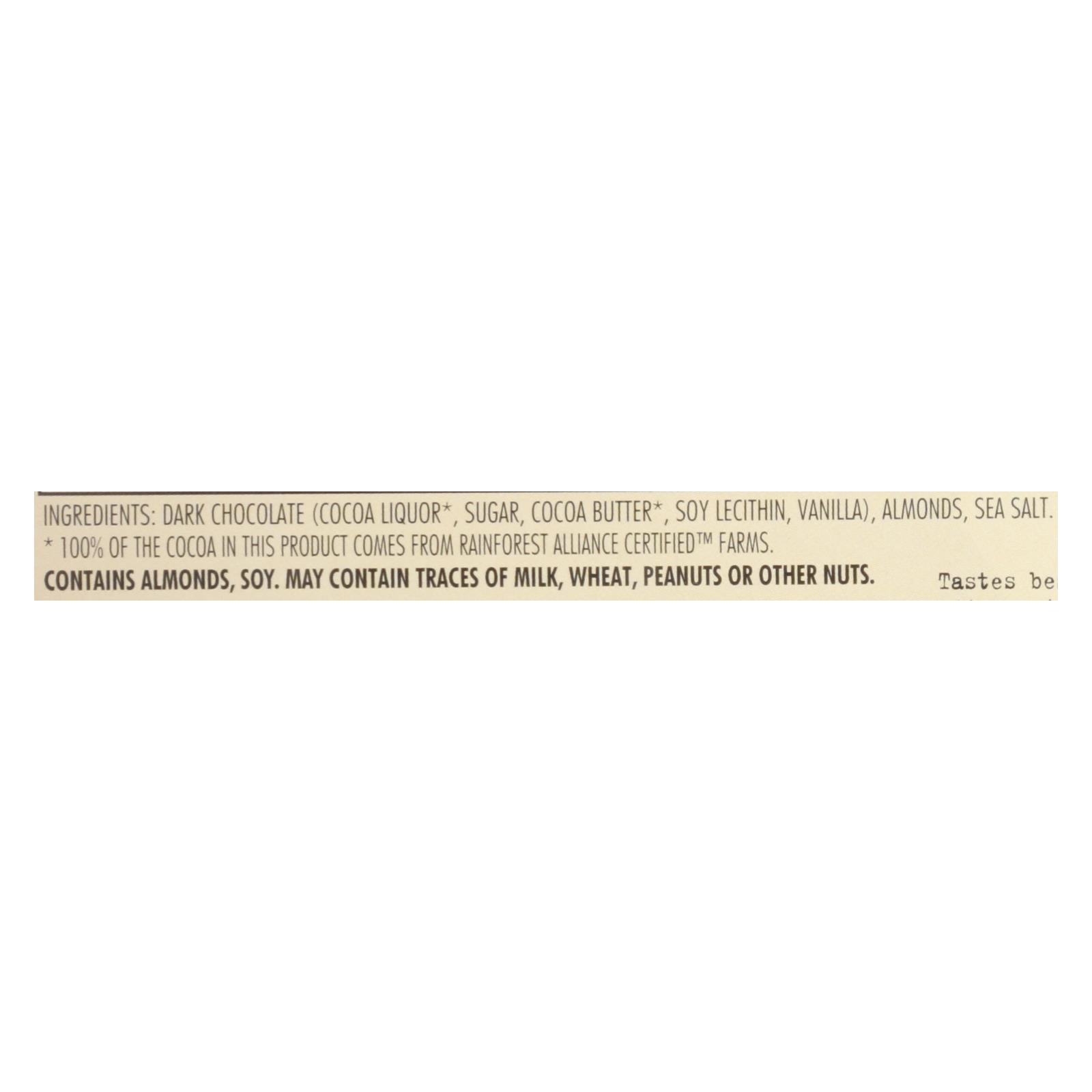 Chocolove Xoxox - Premium Chocolate Bar - Dark Chocolate - Almonds And Sea Salt - 3.2 Oz Bars - Case Of 12 - Maras Green