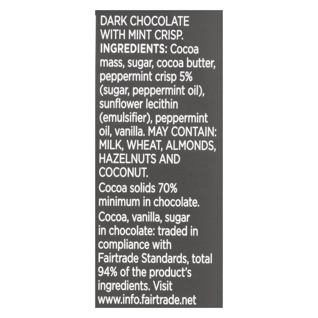 Divine - Bar Chocolate Dark W/mint Crisp - Case Of 12 - 3 Oz - Maras Green