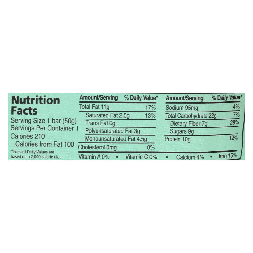 Zing Bars - Nutrition Bar - Dark Chocolate Sunflower Mint - Nut Free - 1.76 Oz Bars - Case Of 12 - Maras Green