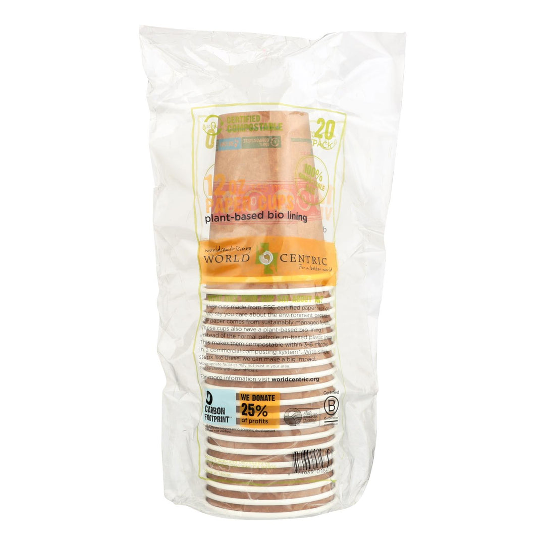 World Centric Compostable Hot Paper Cups - Case Of 12 - 12 Oz. - Maras Green