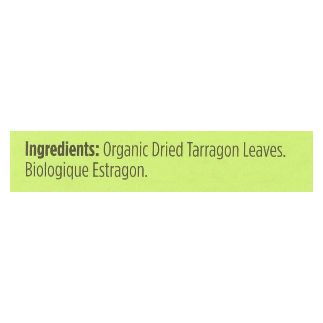 Spicely Organics - Organic Tarragon - Case Of 6 - 0.1 Oz. - Maras Green