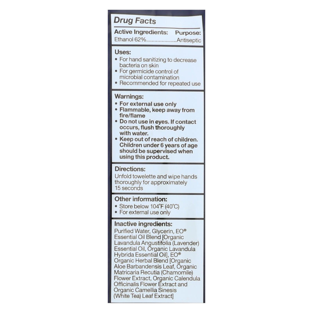 Eo Products - Hand Sanitizer Wipes Display Center - Lavender - Case Of 6 - 10 Pack - Maras Green