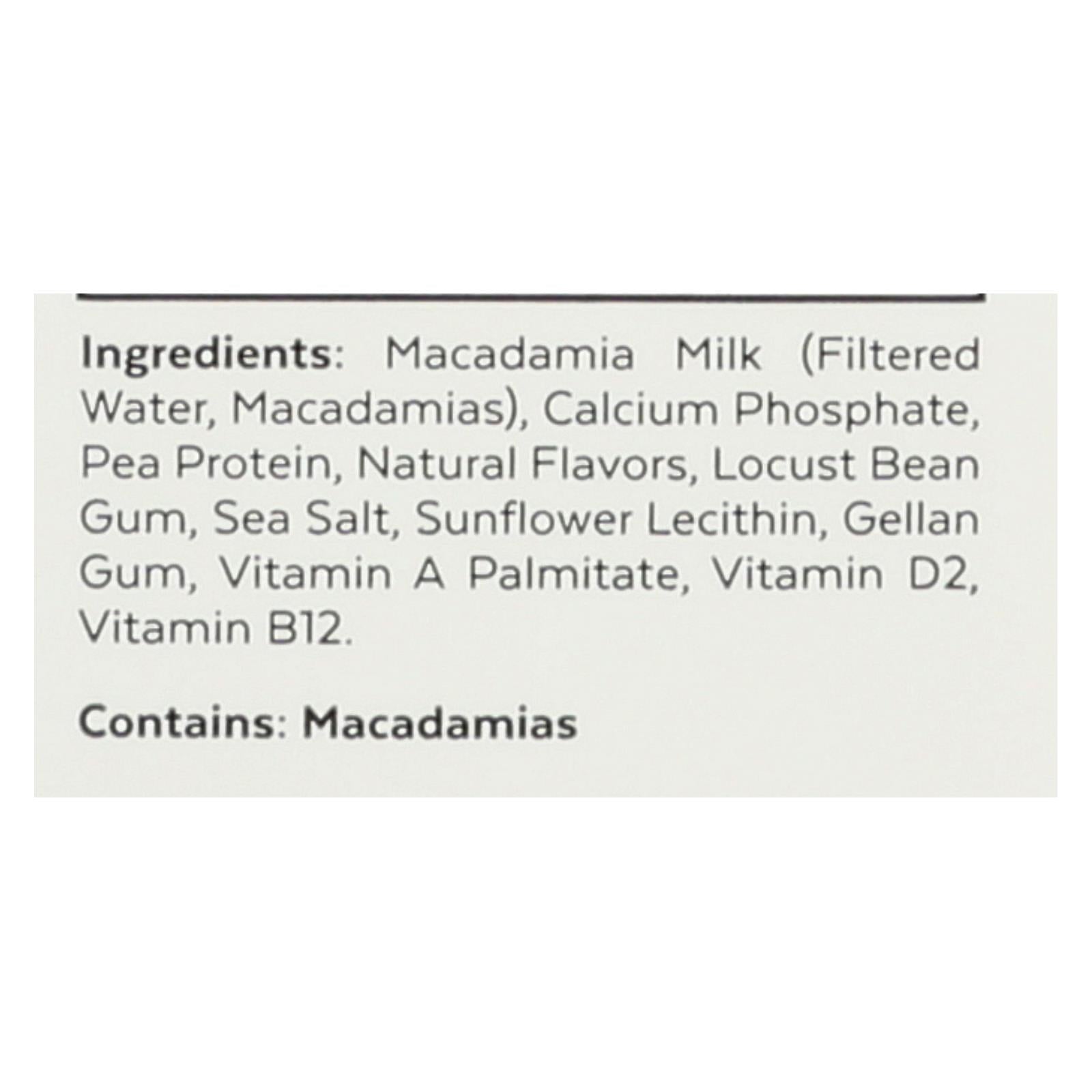 Milkadamia Macadamia Milk With Unsweetened Vanilla - Case Of 6 - 32 Fz - Maras Green