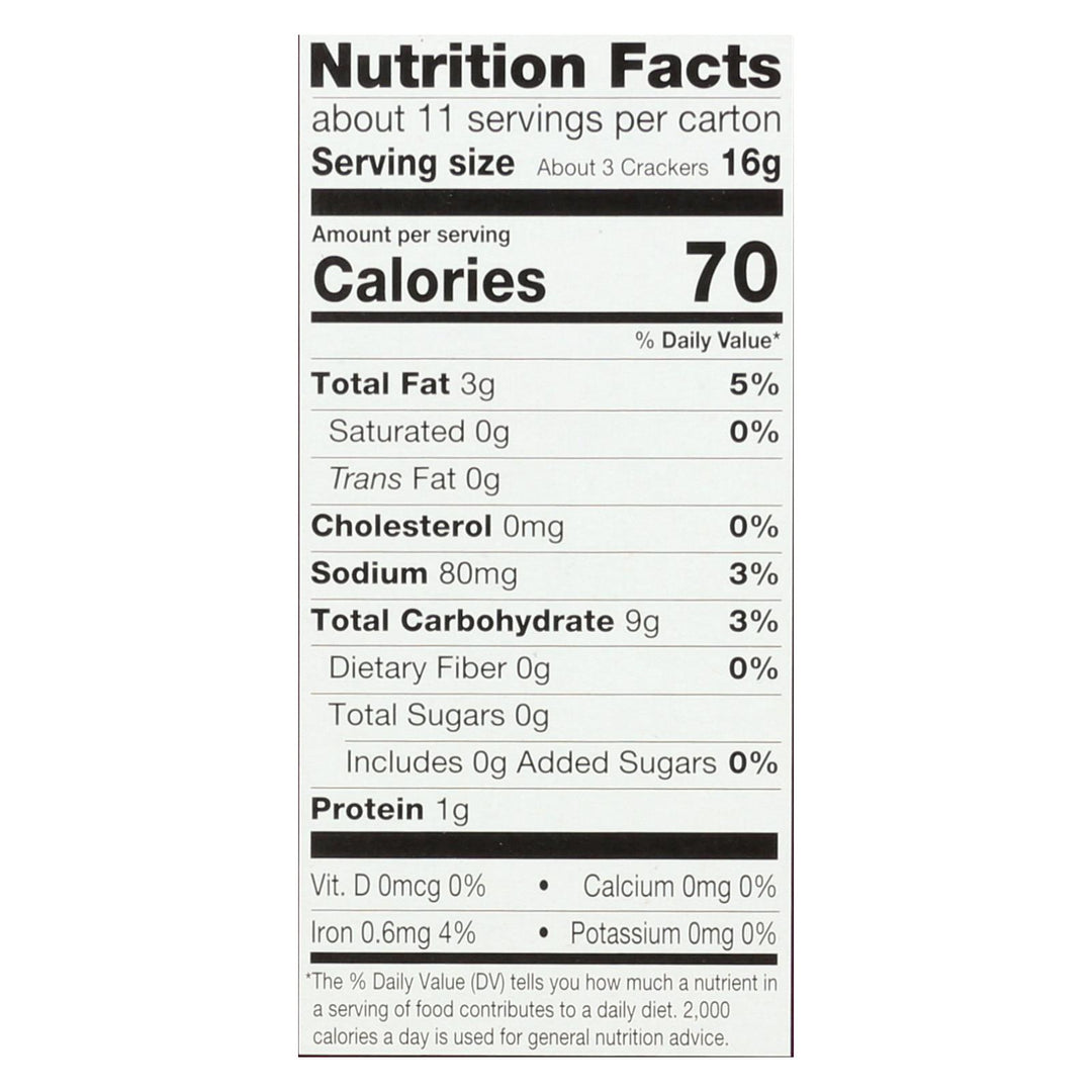 Miltons - Baked Crackers Hm Salt - Case Of 8 - 6 Oz - Maras Green