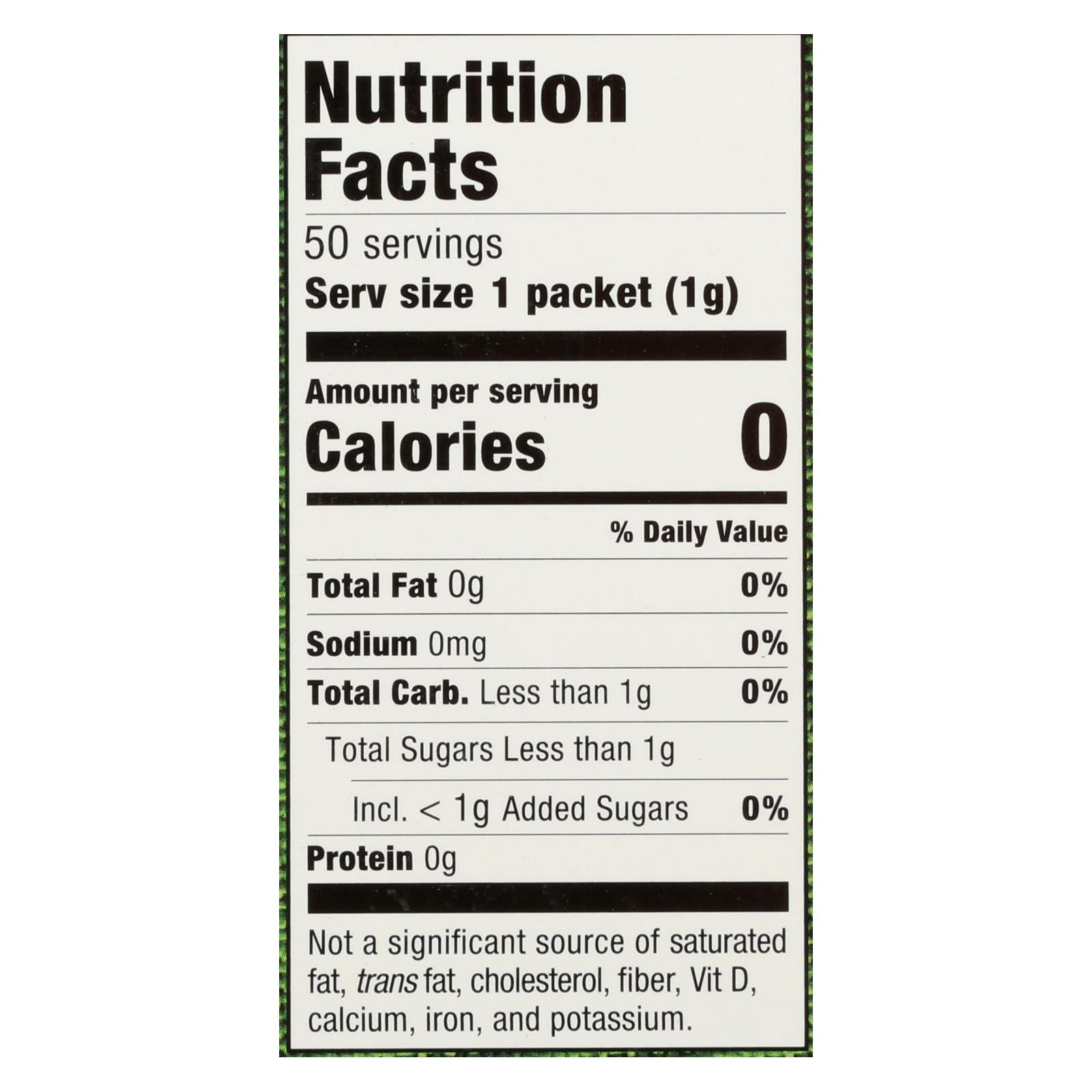 Stevia In The Raw Sweetener - Packets - Case Of 12 - 50 Count - Maras Green