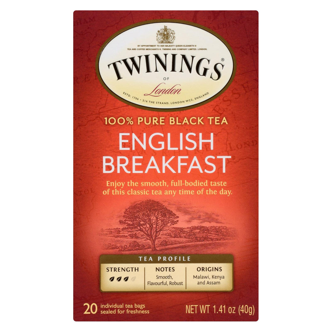 Twinings Tea English Breakfast Tea - Black Tea - Case Of 6 - 20 Bags - Maras Green