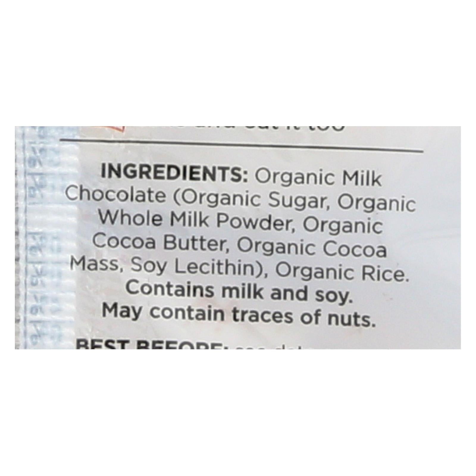 Element Organic Dipped Rice Cakes - Milk Chocolate - Case Of 6 - 3.5 Oz - Maras Green