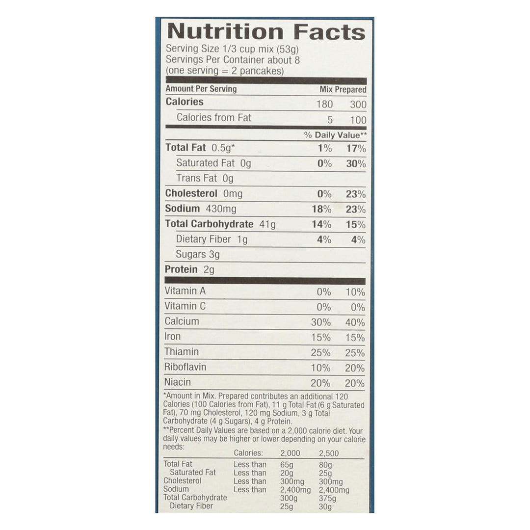 King Arthur Pancake Mix - Case Of 6 - 15 Oz. - Maras Green