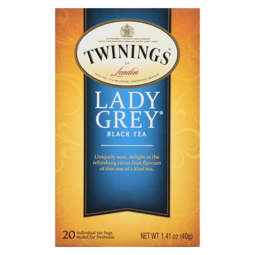 Twinings Tea Black Tea - Lady Grey - Case Of 6 - 20 Bags - Maras Green
