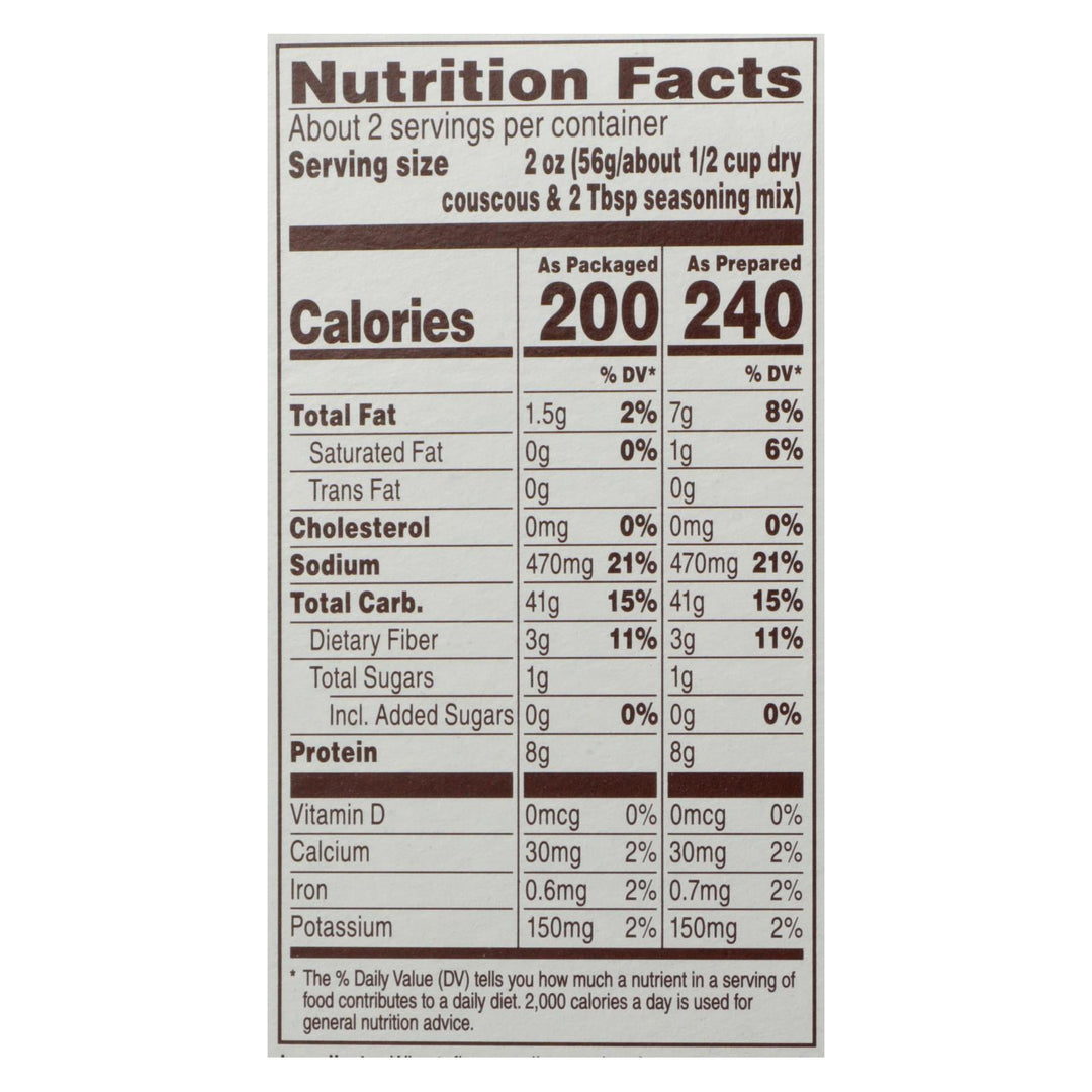 Near East Couscous Mix - Pearl Basil And Herb - Case Of 12 - 5 Oz. - Maras Green