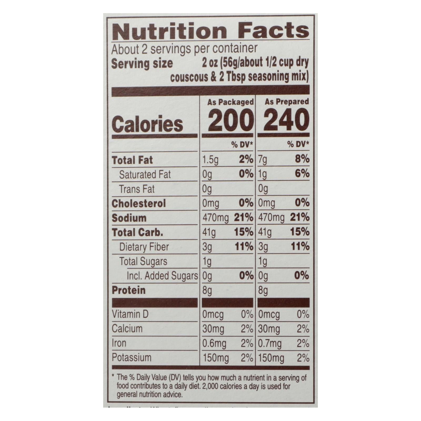 Near East Couscous Mix - Pearl Basil And Herb - Case Of 12 - 5 Oz. - Maras Green