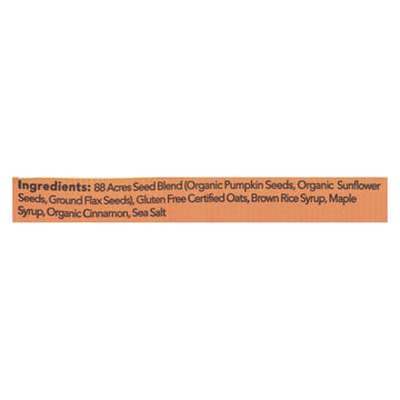 88 Acres - Seed Bars - Oats And Cinnamon - Case Of 9 - 1.6 Oz. - Maras Green