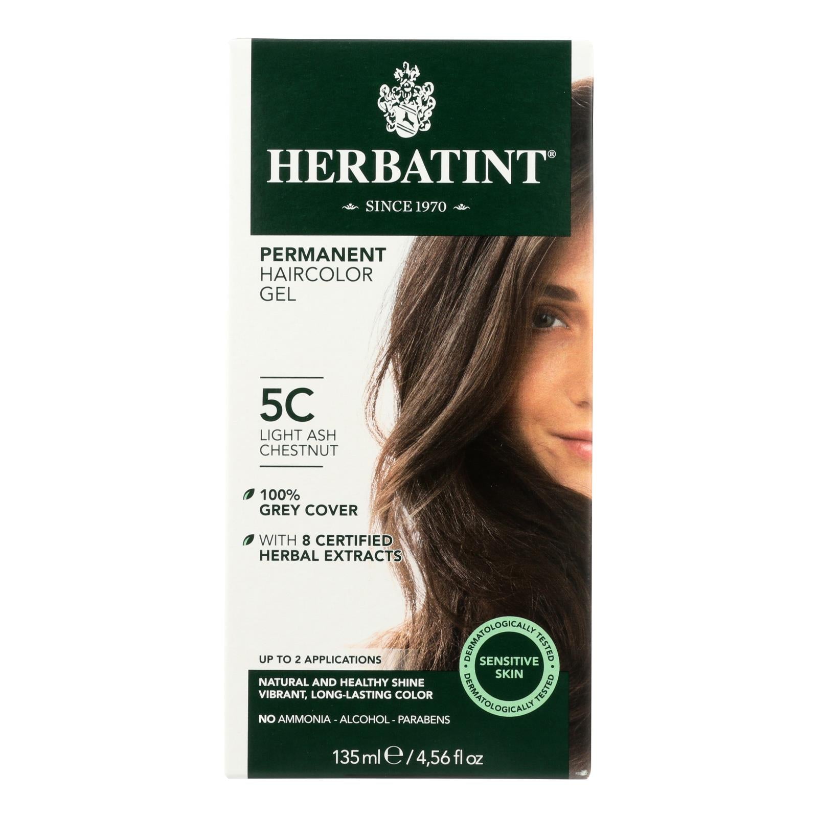 Herbatint Permanent Herbal Haircolour Gel 5c Light Ash Chestnut - 135 Ml - Maras Green