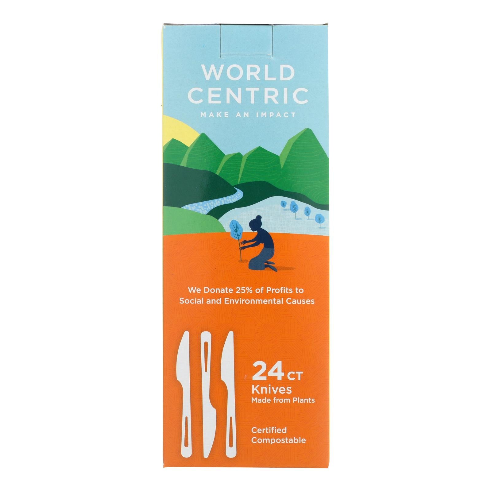 World Centric Individual Knife - Case Of 12 - 24 Count - Maras Green