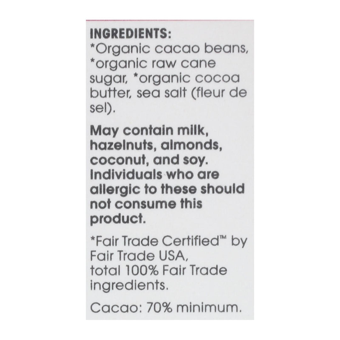 Alter Eco Americas Organic Chocolate Bar - Deep Dark Sea Salt - 2.82 Oz Bars - Case Of 12 - Maras Green