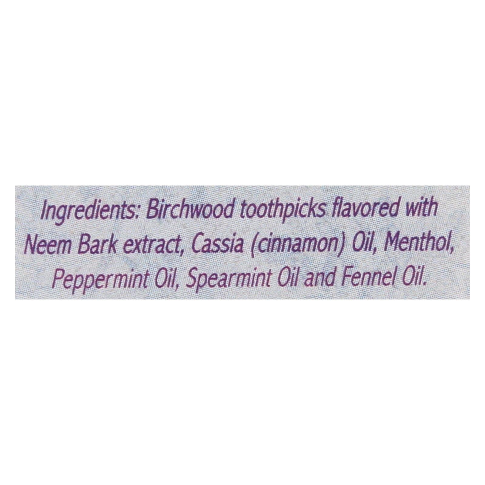 Auromere Ayurvedic Neem Picks - 100 Toothpicks - Case Of 12 - Maras Green