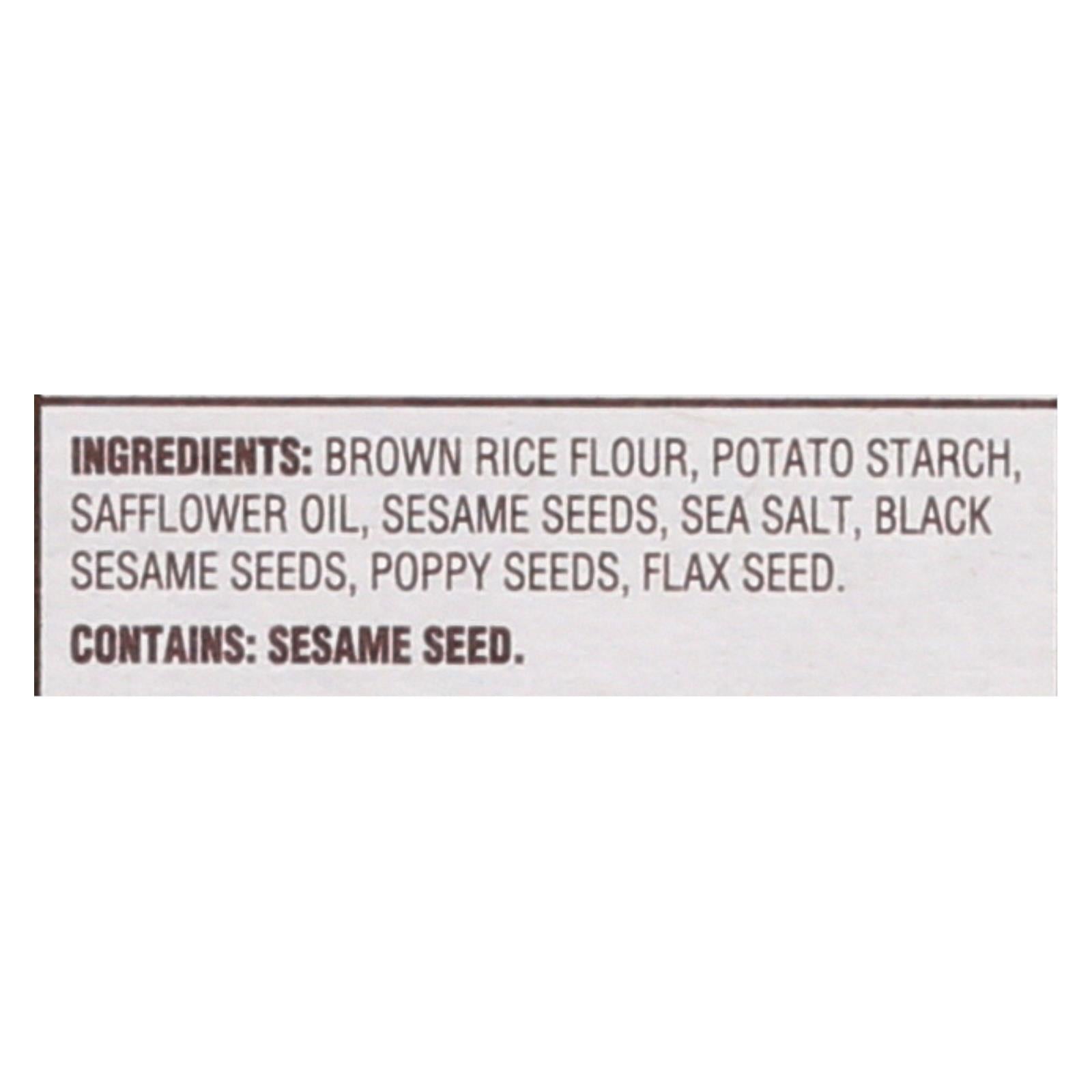Back To Nature Multi Seed Rice Thin Crackers - Brown Rice Sesame Seeds Poppy Seeds And Flax Seed - Case Of 12 - 4 Oz. - Maras Green