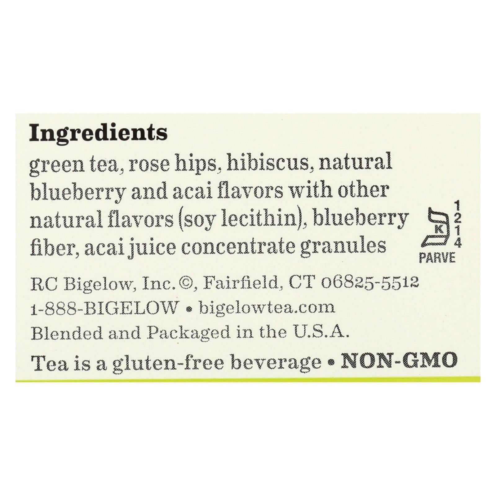 Bigelow Tea Green Tea With Blueberry - Case Of 6 - 20 Bag - Maras Green