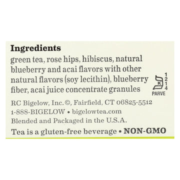 Bigelow Tea Green Tea With Blueberry - Case Of 6 - 20 Bag - Maras Green