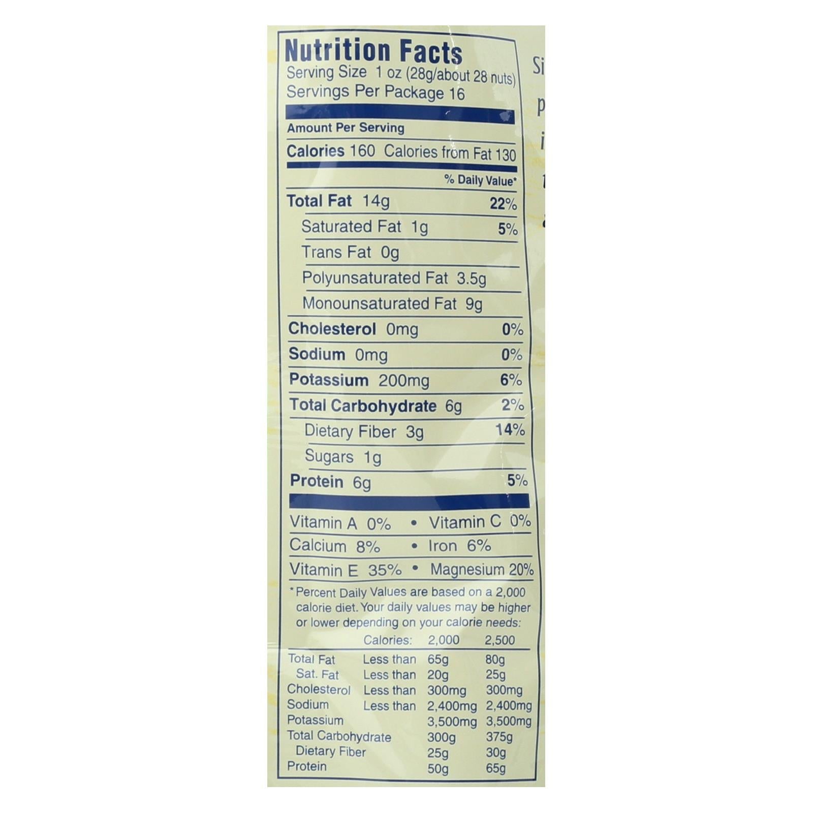 Blue Diamond Whole Natural Almonds - Case Of 6 - 16 Oz - Maras Green