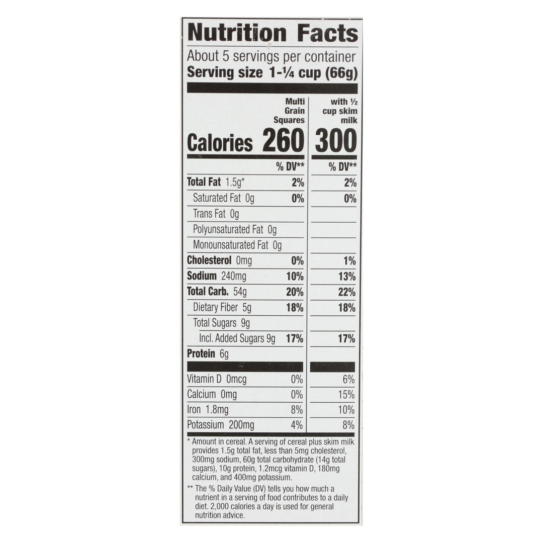 Cascadian Farm Cereal - Organic - Multi - grain Squares - 12.3 Oz - Case Of 10 - Maras Green