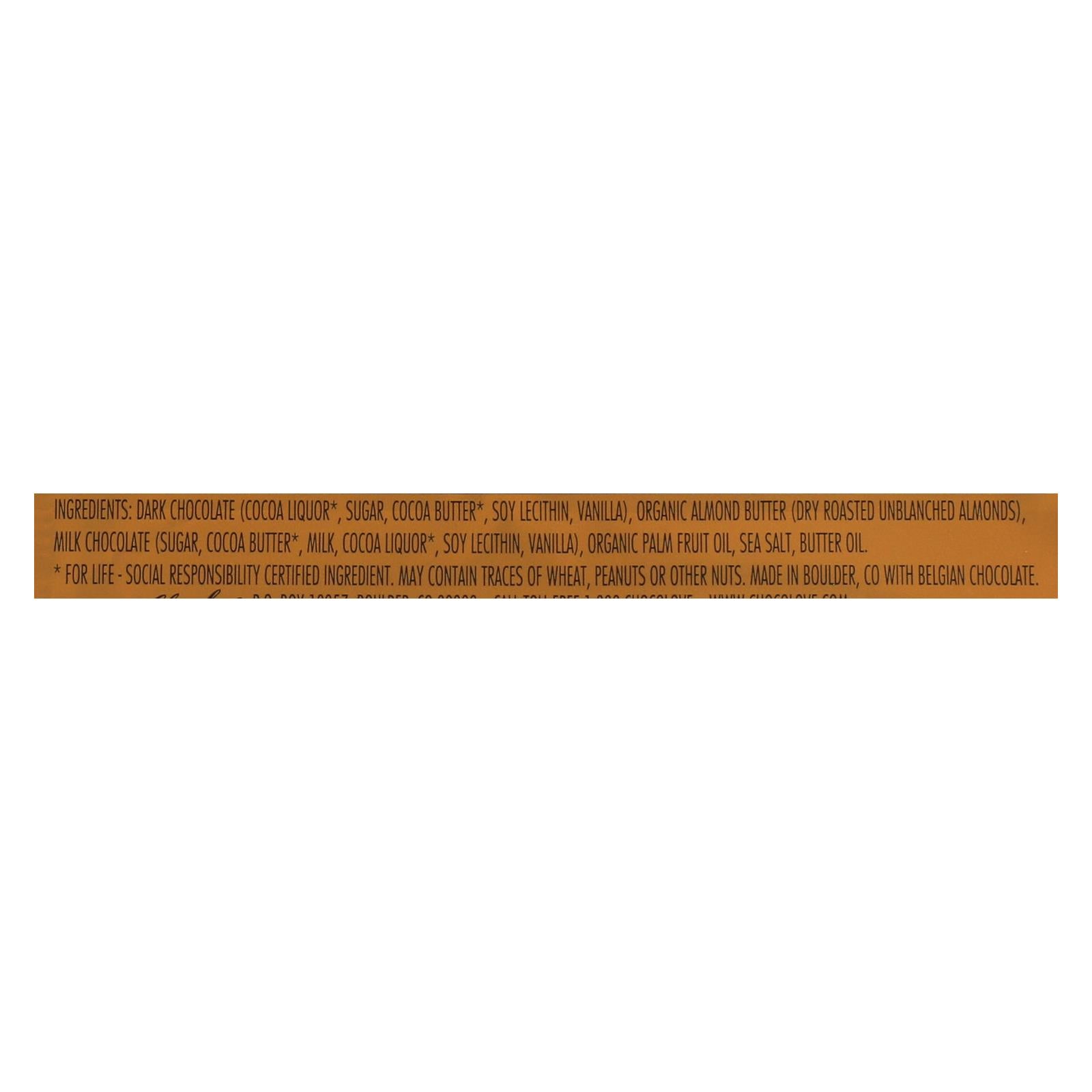 Chocolove - Cup Almond Butter Dark Chocolate - Case Of 10 - 1.2 Ounces - Maras Green
