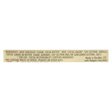 Chocolove Xoxox - Premium Chocolate Bar - Milk Chocolate - Toffee And Almonds - Mini - 1.3 Oz Bars - Case Of 12 - Maras Green