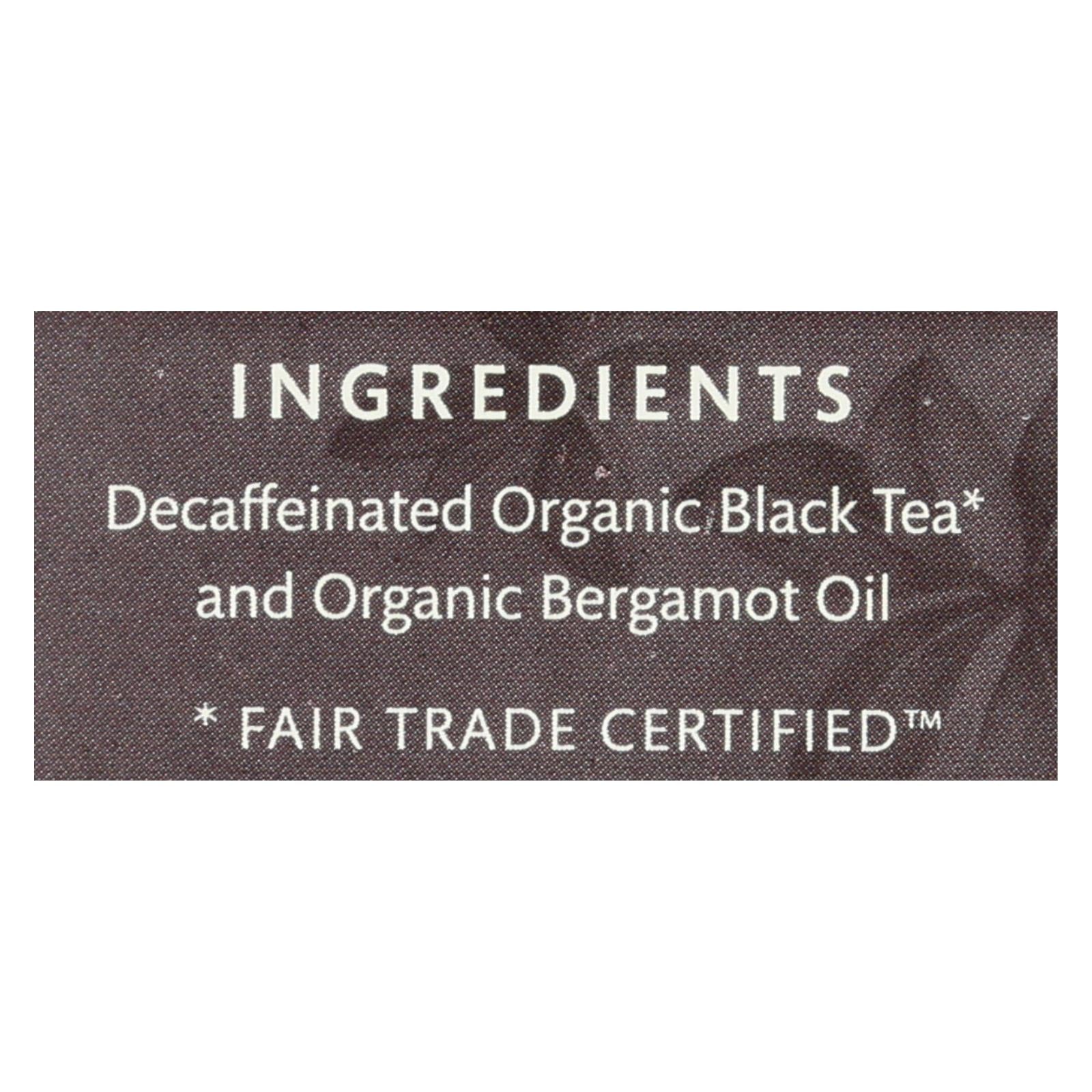 Choice Organic Teas Decaffeinated Earl Grey Tea - 16 Tea Bags - Case Of 6 - Maras Green
