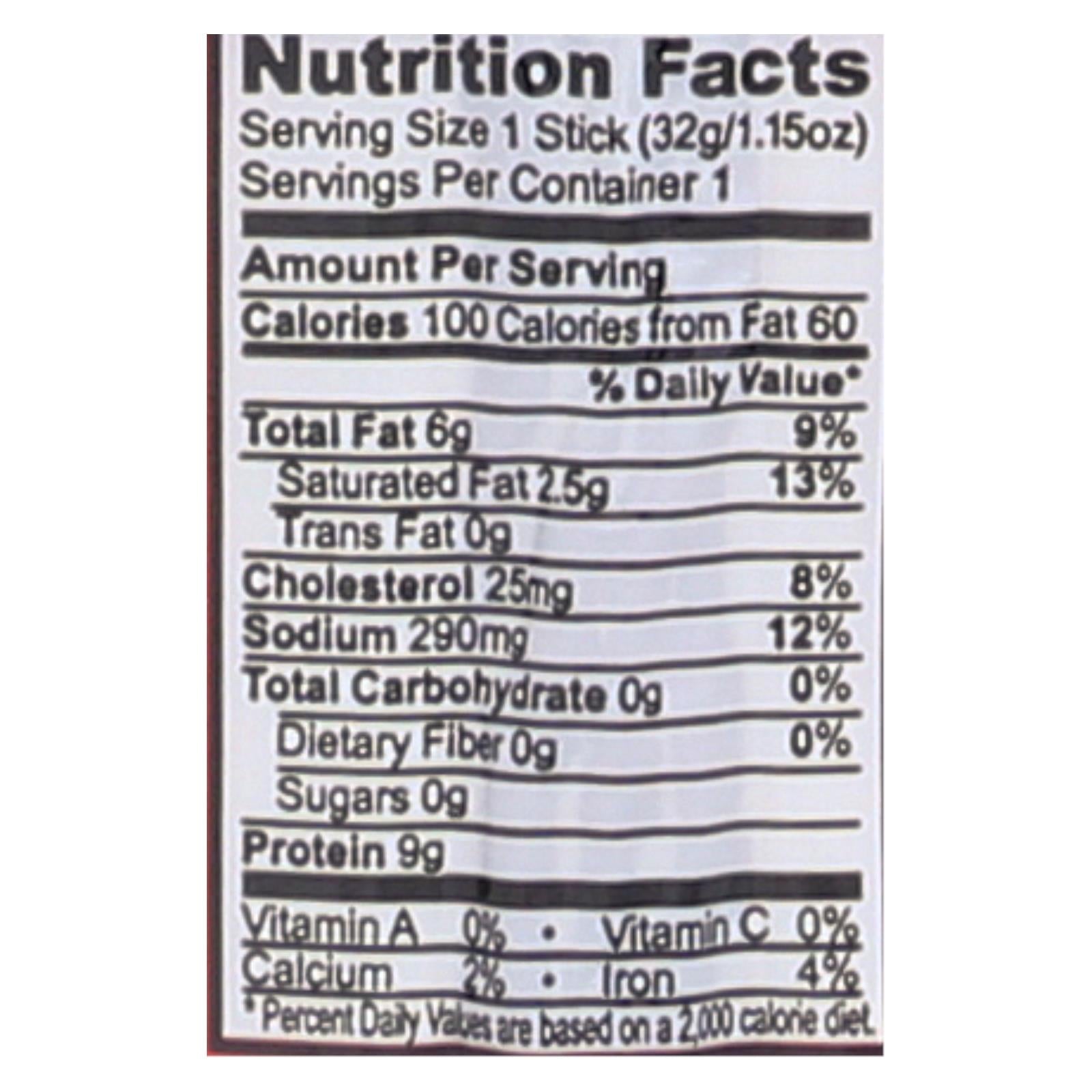 Chomps Beef Sticks - Original - Case Of 24 - 1.15 Oz - Maras Green