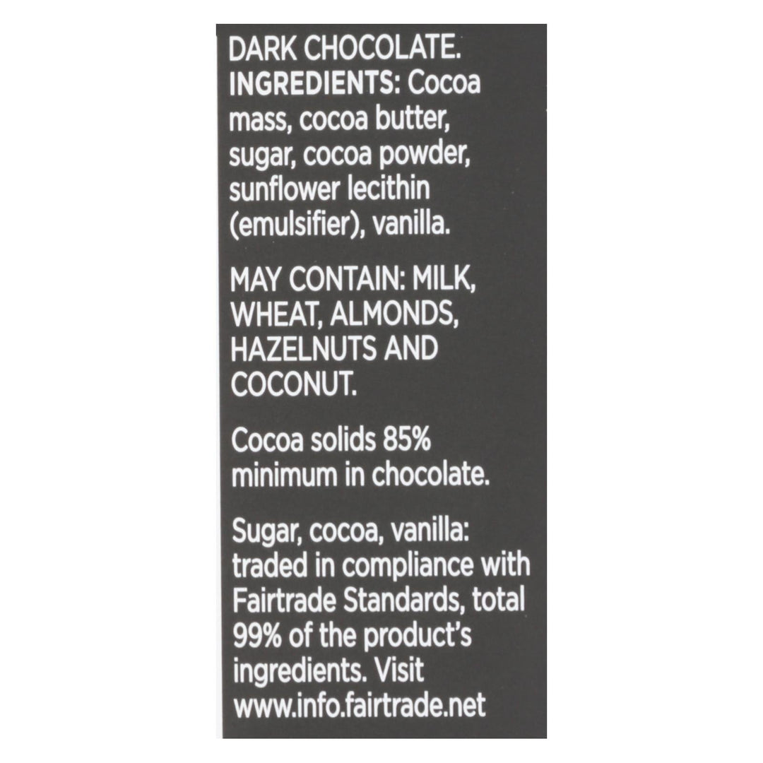 Divine - Bar Dark Chocolate 85% - Case Of 12 - 3 Oz - Maras Green