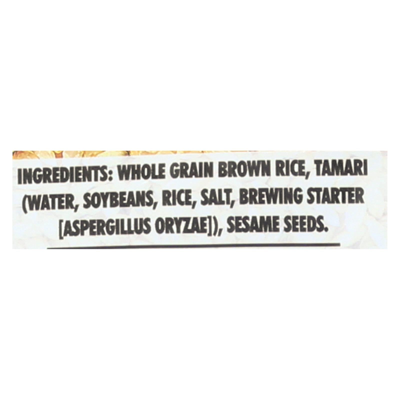 Edward And Sons Brown Rice Snaps - Tamari Sesame - Case Of 12 - 3.5 Oz. - Maras Green