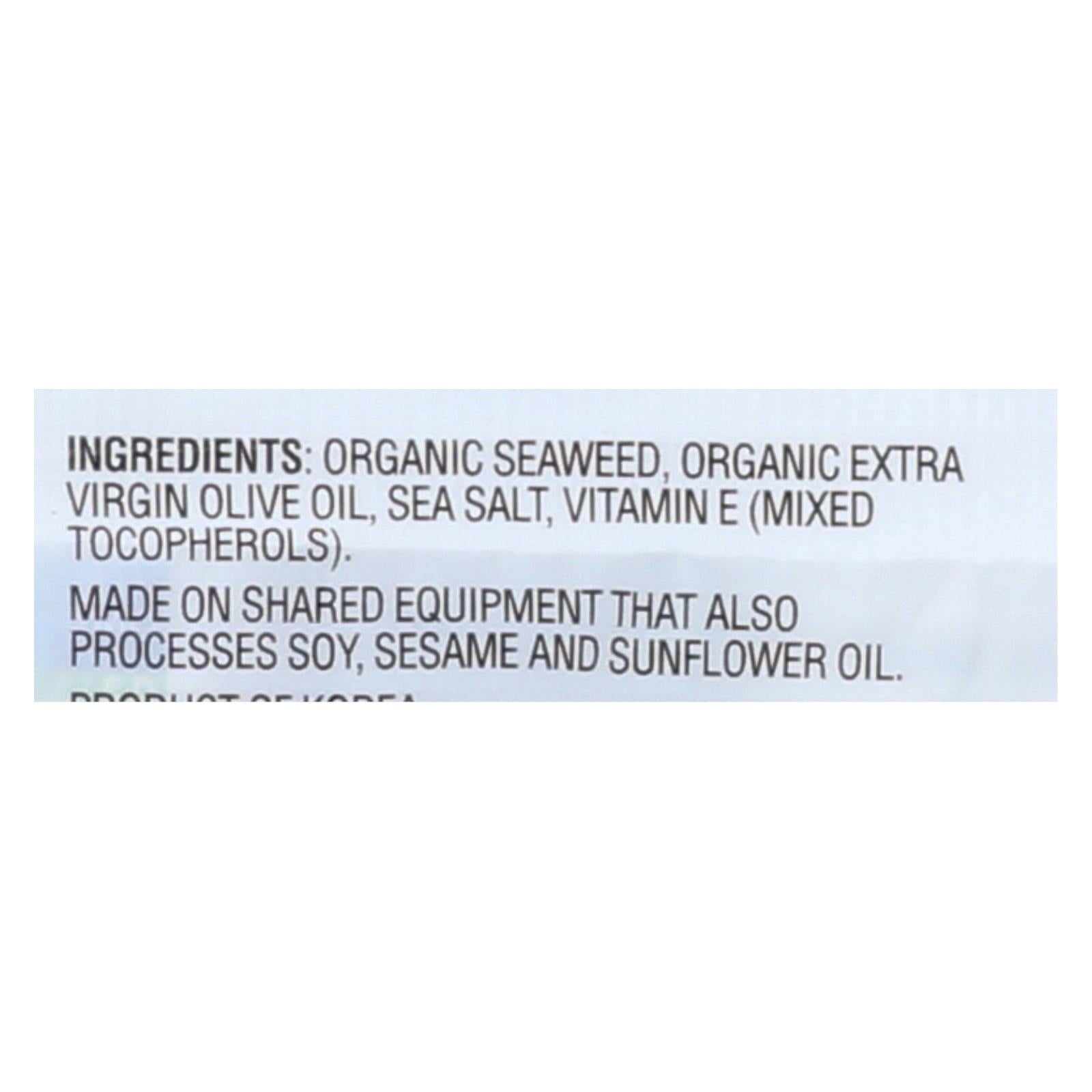 Gimme Seaweed Snacks Seaweed Snack - Organic - Extra Virgin Olive Oil - Case Of 8 - 6/.17 Oz - Maras Green