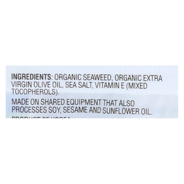 Gimme Seaweed Snacks Seaweed Snack - Organic - Extra Virgin Olive Oil - Case Of 8 - 6/.17 Oz - Maras Green