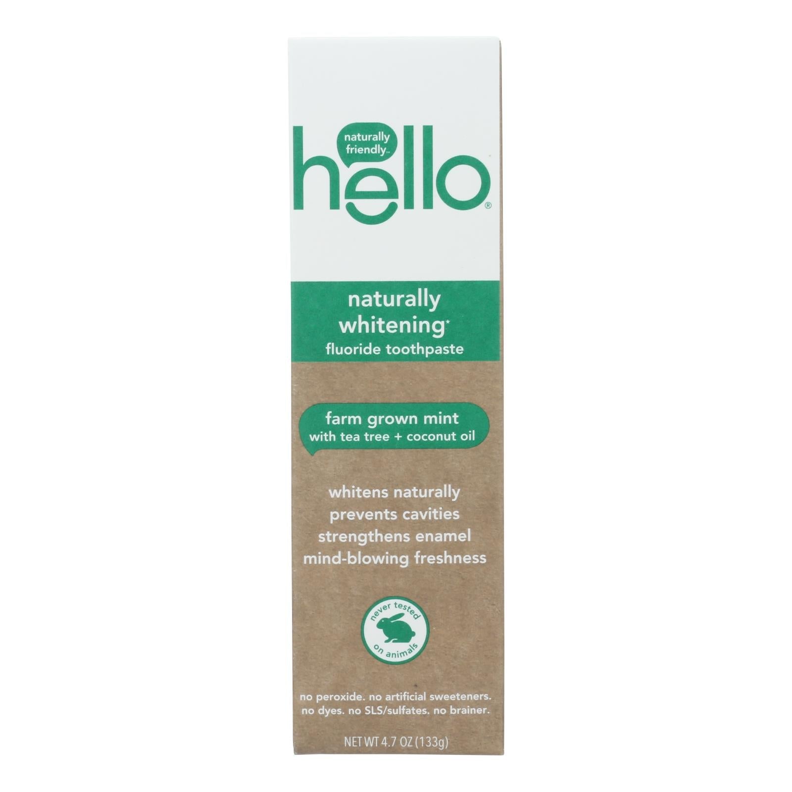 Hello Products Llc - Tpst Natural Whitening Flride - Case Of 6 - 4.7 Oz - Maras Green