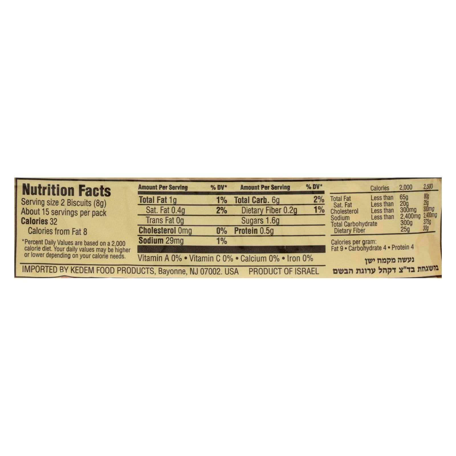 Kedem Tea Biscuits - Plain - Case Of 24 - 4.2 Oz. - Maras Green