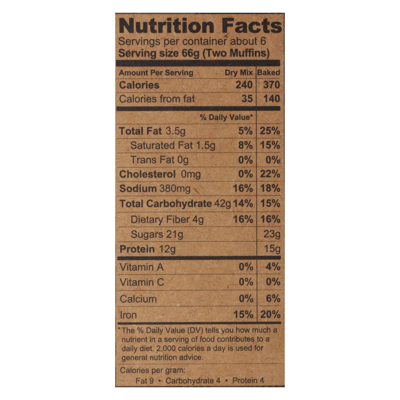 Kodiak Cakes Power Bake Double Dark Chocolate Protein Packed Muffin Mix - Case Of 6 - 14 Oz - Maras Green