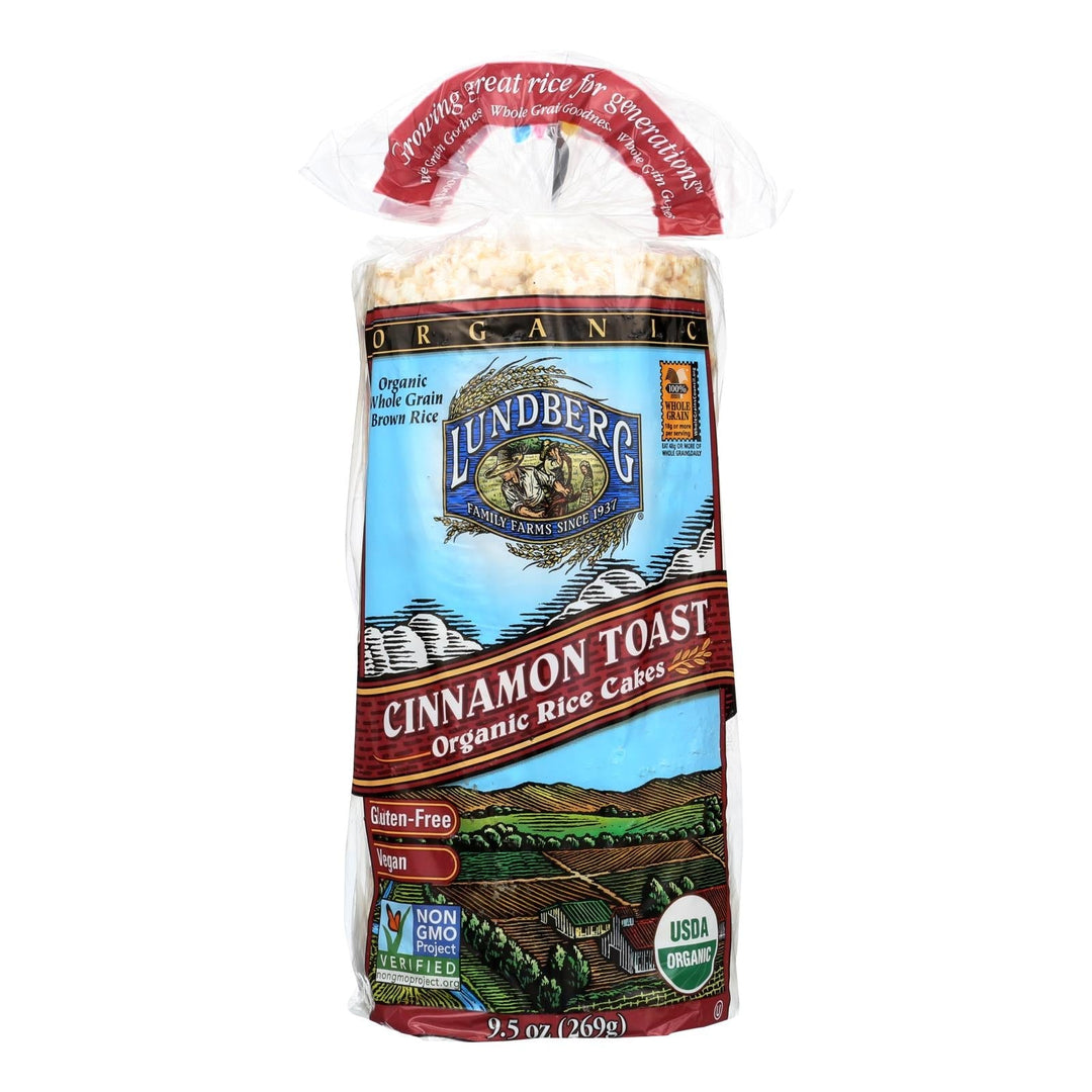 Lundberg Family Farms - Rice Cake Cinnamon Toast - Case Of 6 - 9.5 Oz - Maras Green