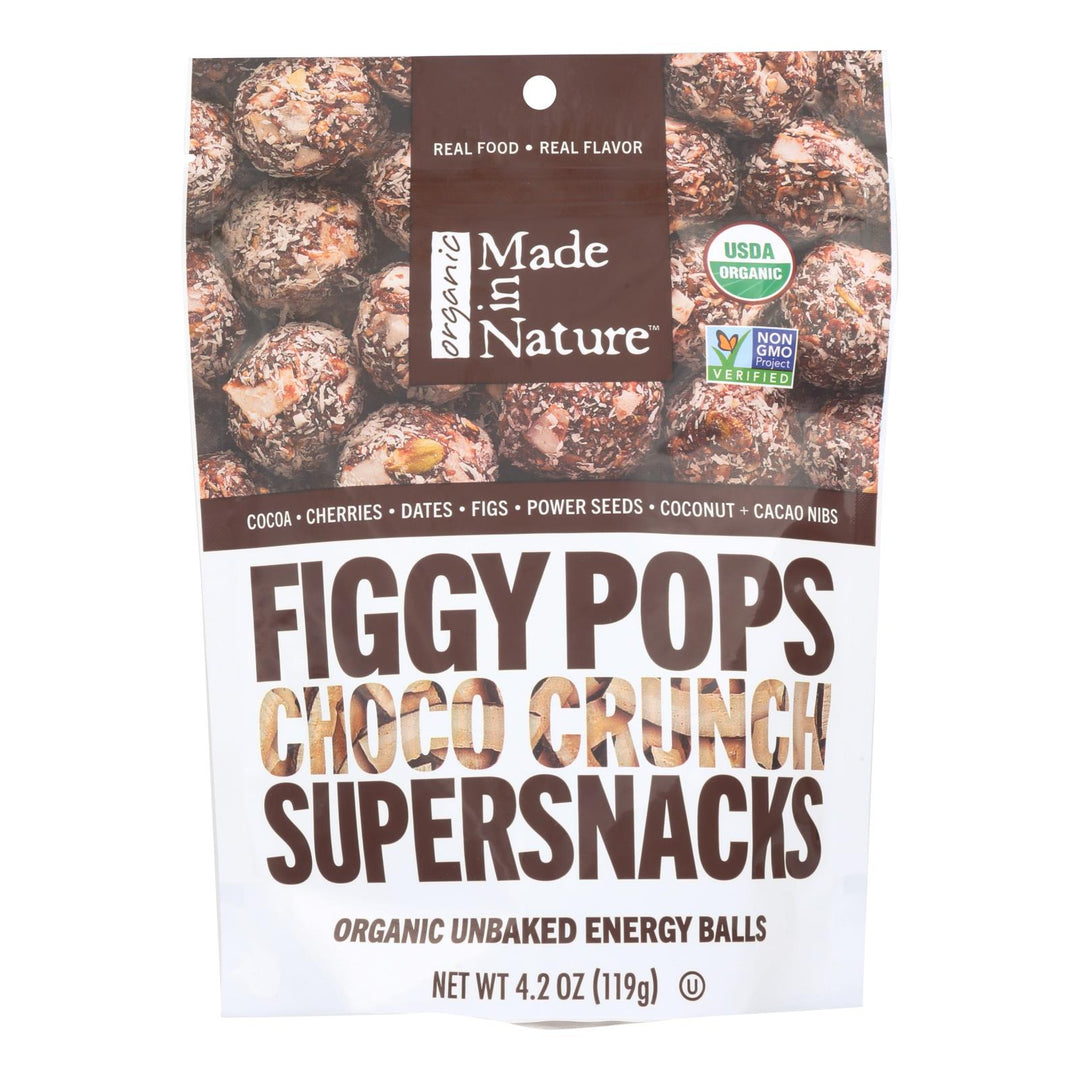 Made In Nature Figgy Pops - Choco Crunch - Case Of 6 - 4.2 Oz - Maras Green