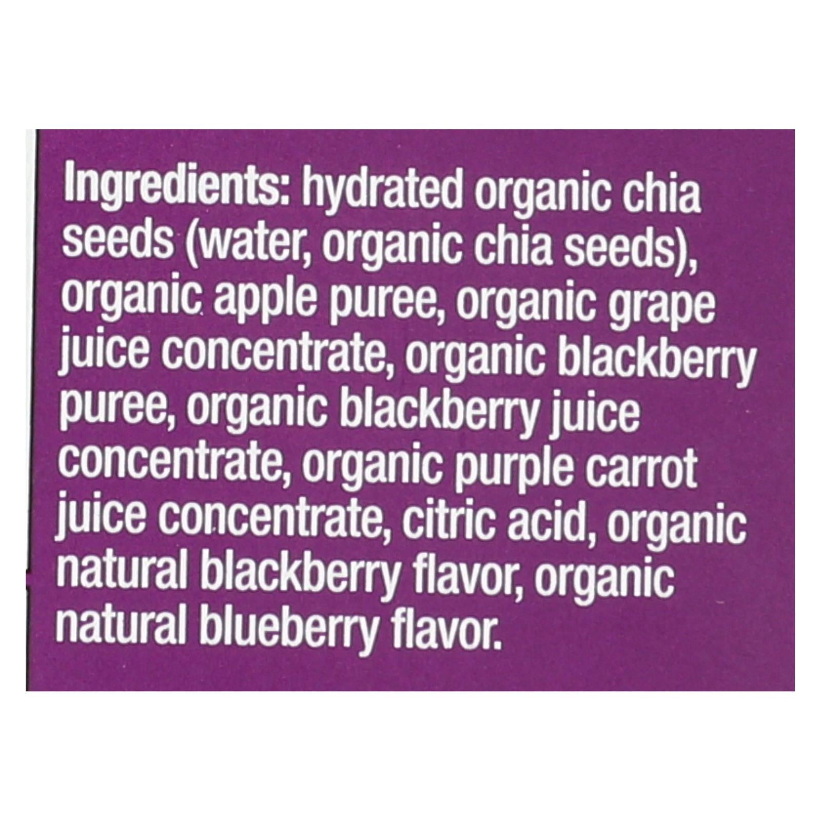 Mamma Chia Squeeze Vitality Snack - Blackberry Bliss - Case Of 16 - 3.5 Oz. - Maras Green