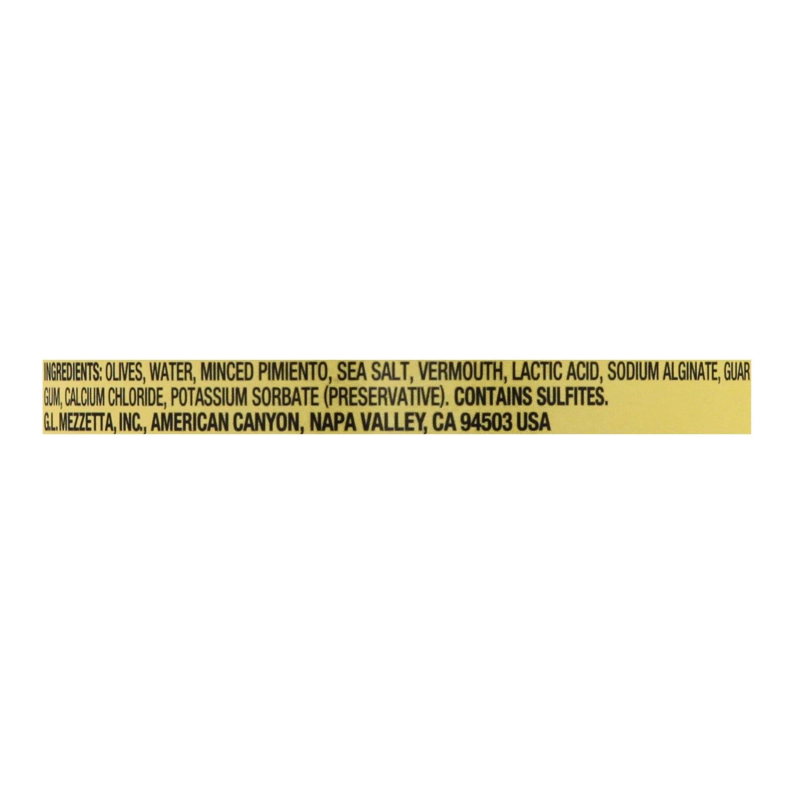 Mezzetta Imported Spanish Queen Martini Olives In Dry Vermouth - Case Of 6 - 10 Oz. - Maras Green