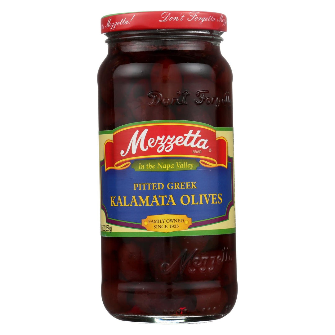 Mezzetta Pitted Greek Kalamata Olives - Case Of 6 - 9.5 Oz. - Maras Green