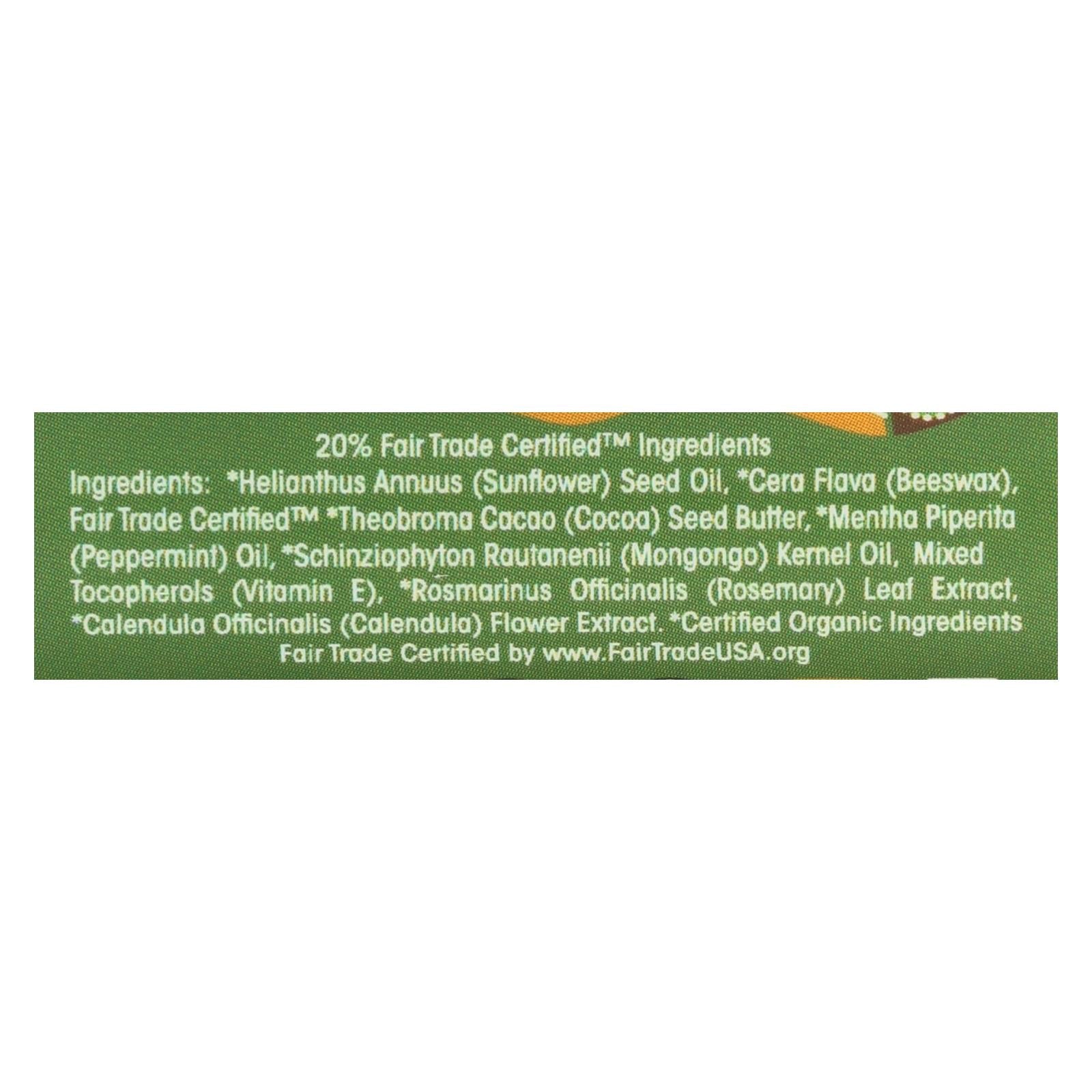 Mongo Kiss Display Center - Lip Balm - Organic - Eco Lips - Peppermint - .25 Oz - Case Of 15 - Maras Green